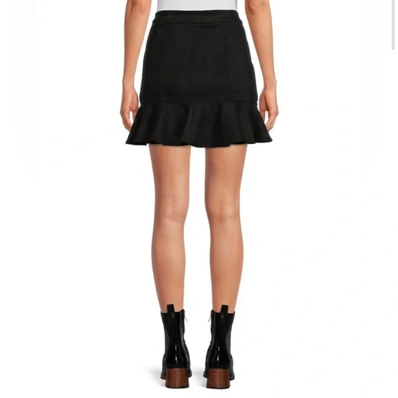 NWT $79 a loves a Ruffle Hem Faux Suede Skirt - Picture 3 of 7